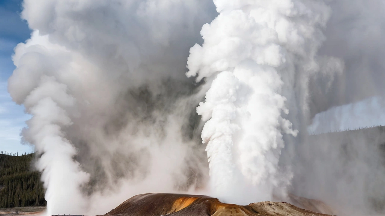 Неожиданное Извержение Геотермального Источника в Йеллоустонском Национальном Парке: Туристы в Шоке